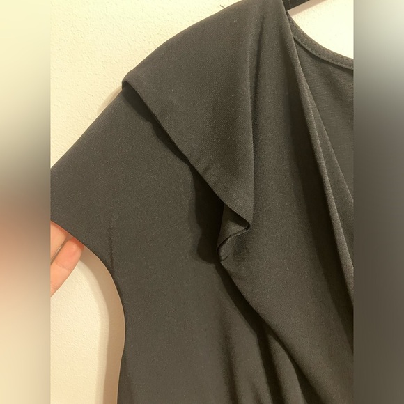 Apt 9 Faux-Wrap Sleeveless Black and green Dress Womens size Petit XL - Picture 5 of 14